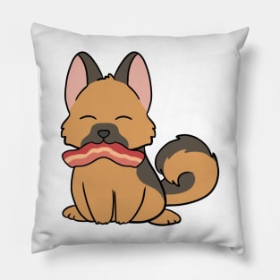 German Shepard with Bacon Pillow