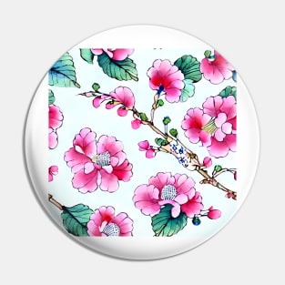 Famille rose chinoiserie style seamless pattern Pin