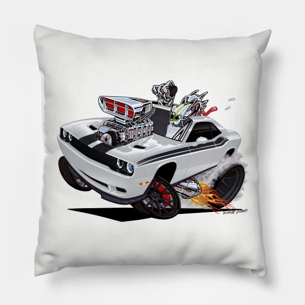 HELL CAT Dodge Challenger R/T Pillow by vincecrain