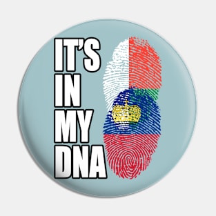 Malagasy And Liechtensteiner Mix Heritage DNA Flag Pin