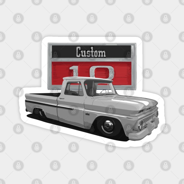 1966 Slammed Chevy C10 Truck Magnet by hotroddude