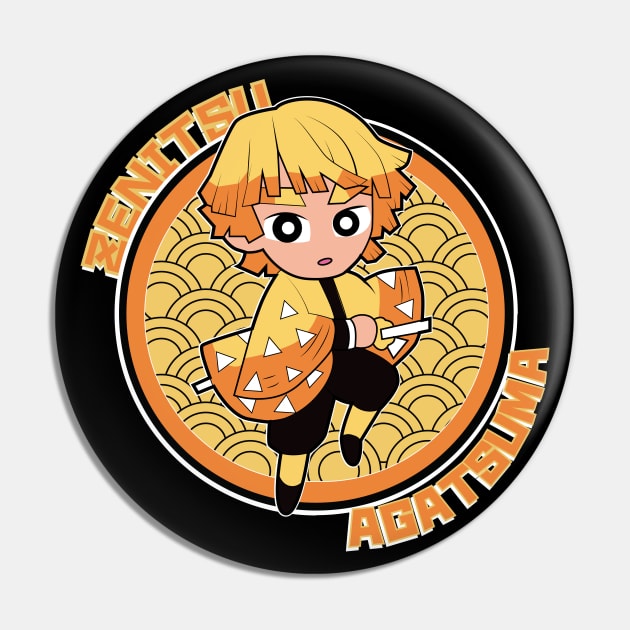 DEMON SLAYER (KIMETSU NO YAIBA): ZENITSU CIRCLE Pin by FunGangStore