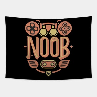 NOOB txt with Bike sign written in Vintage Style For Gamer Tapestry