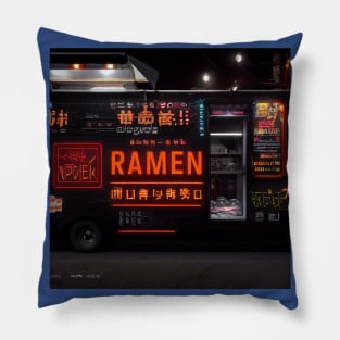 Cyberpunk Tokyo Ramen Food Truck Pillow