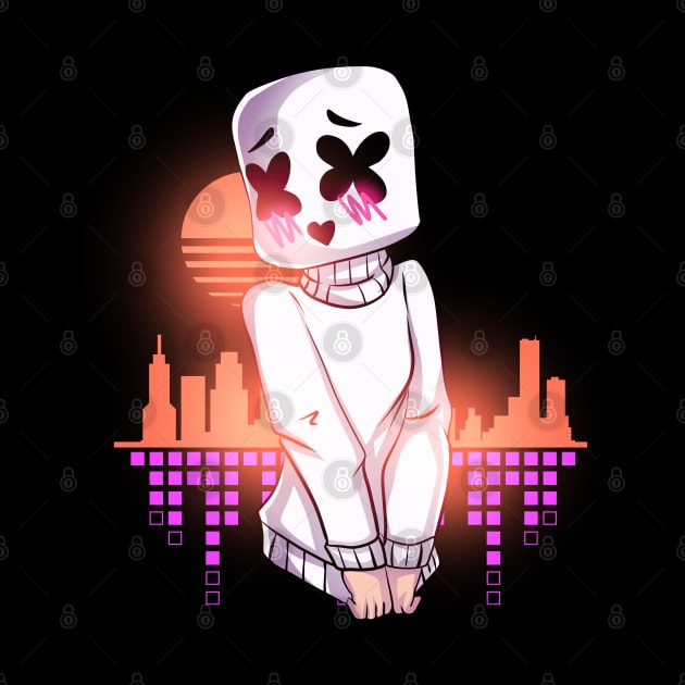 Marshmello cute anime girl / love music by DenielHast