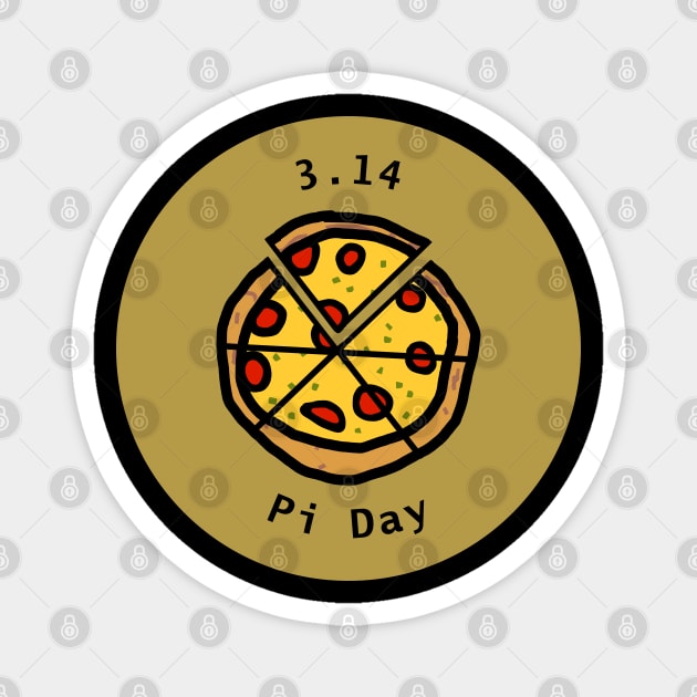 3.14 Pizza Pi Day Puns Gold Magnet by ellenhenryart