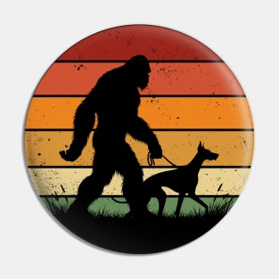 Bigfoot Walking Doberman Pinscher Dog Vintage Dog Lover Pin