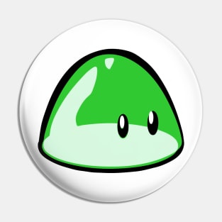 Green Blob Slime Face Emoticon Pin