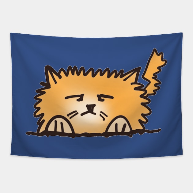 Fluffy Orange Cat Tapestry by leBoosh-Designs