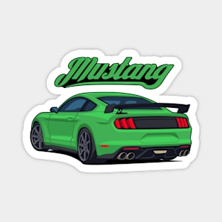 Rear Car Mustang green Magnet