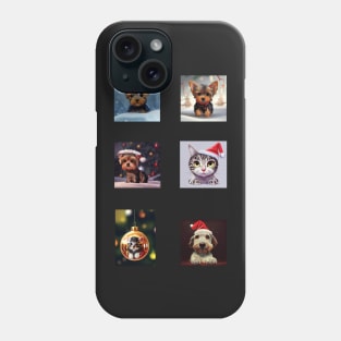 Christmas Kittens and Puppies Stickers Pack Phone Case