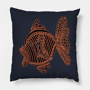 Orange and black coral fish fish color Pillow