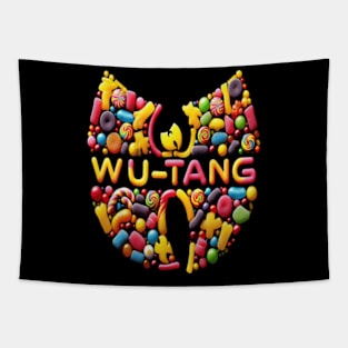 Wu-Tang colorful candy pieces, such as gummy bears, lollipops, and jelly beans Tapestry