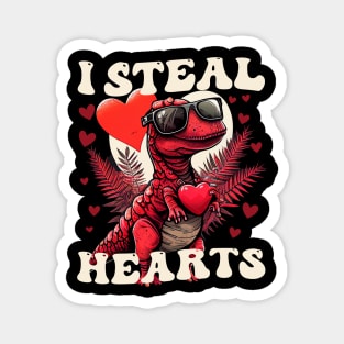 I Steal Hearts Dinosaur Valentine's Day Magnet