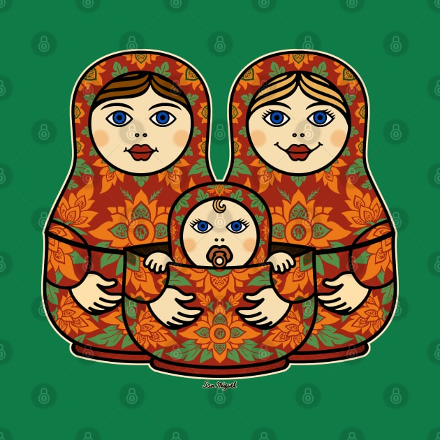 MATRYOSHKA DOLLS PARENTS AND BABY by San Miguel by boozecruisecrew