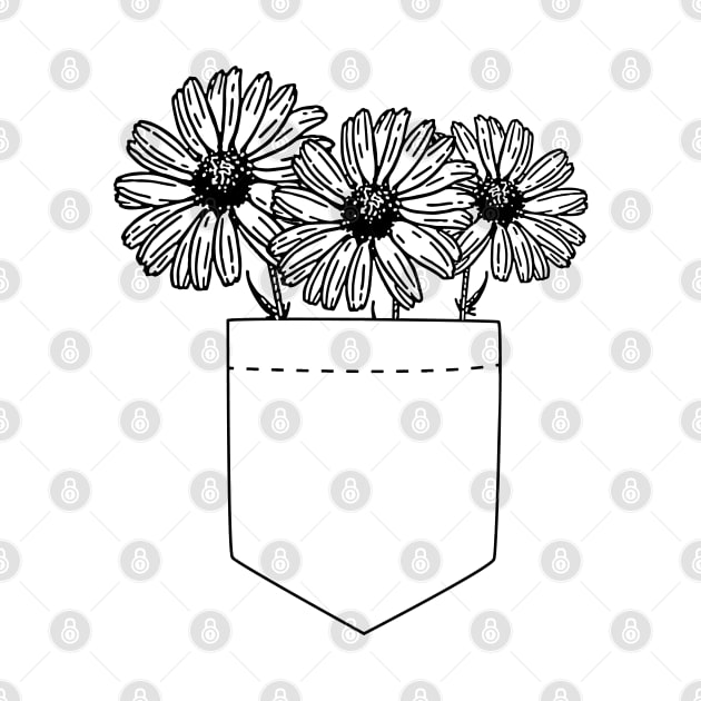 Pocket Full of Daisies (B&W) by Sunny Saturated