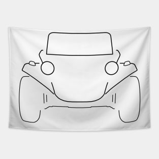 1960s classic dune buggy car black outline graphic Tapestry