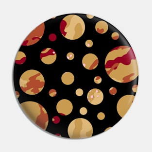 Camouflage Circles In Brown & Pink Pin