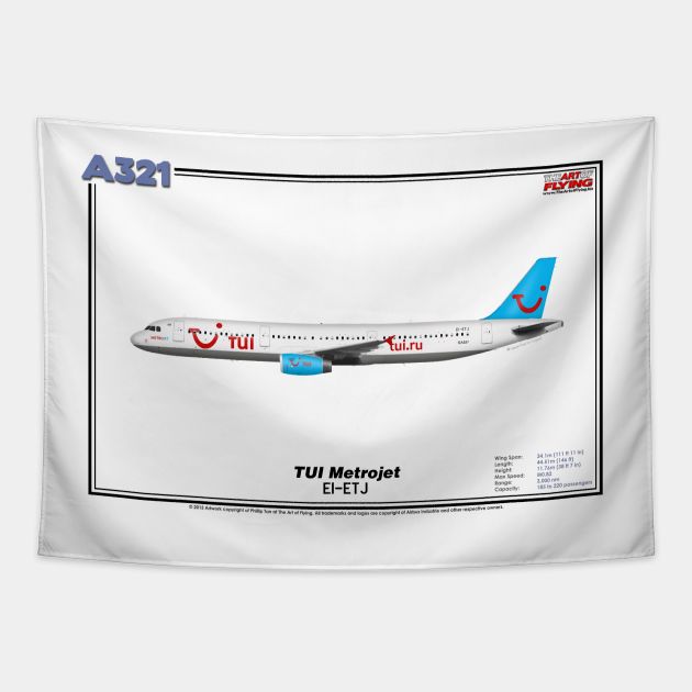 Airbus A321 - TUI Metrojet (Art Print) Tapestry by TheArtofFlying