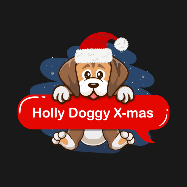 holly doggy chrismtas by Qprinty