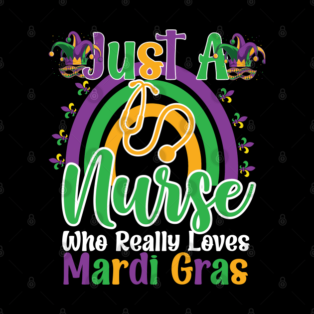 Just A Nurse Who Really Loves Mardi Gras remboow by click2print