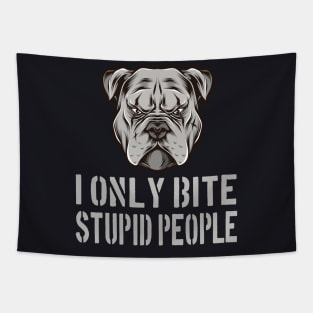 Pitbull Bite Stupid Dog Owner Gifts Tapestry