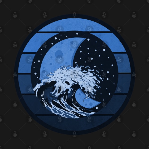 Blue Moon Wave by CTShirts