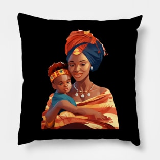 African Mother And Child Pillow