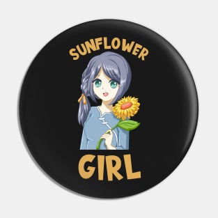 Sunflower Girl Pin