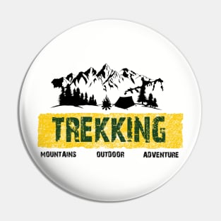 Trekking mountains outdoor adventure Pin