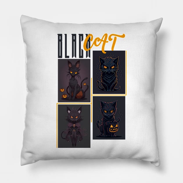 Black cat Pillow by 