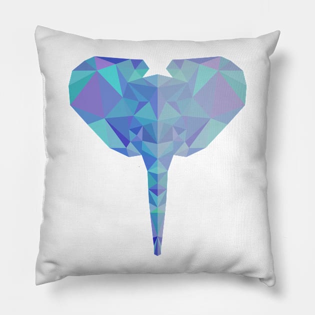 Low Poly Baby Elephant Pillow by meganther0se