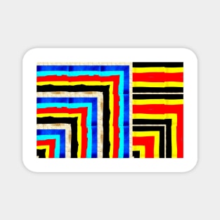 Colourful Vertical Stripes both ways Magnet