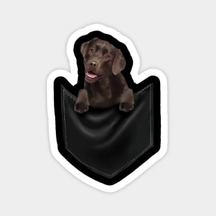 Brown labrador Retriever Dog inside Pocket, Lab Dog Love Magnet