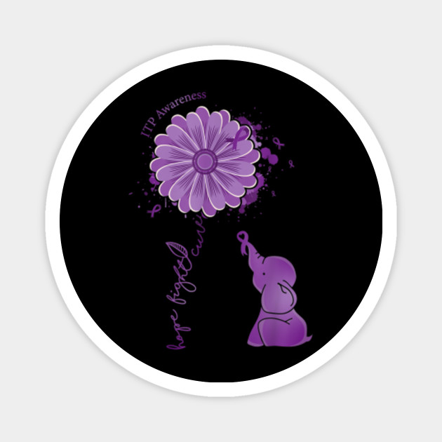 Elephant Purple Ribbon ITP Awareness Hooded Sweatshirt