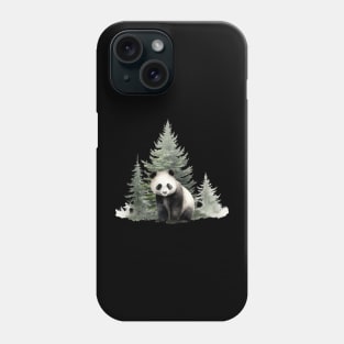 Watercolor Baby Panda And Watercolor Trees . Phone Case