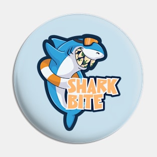 Cute big teeth blue shark character Pin