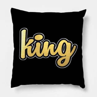 Shiny black and Gold KING word ver2 Pillow