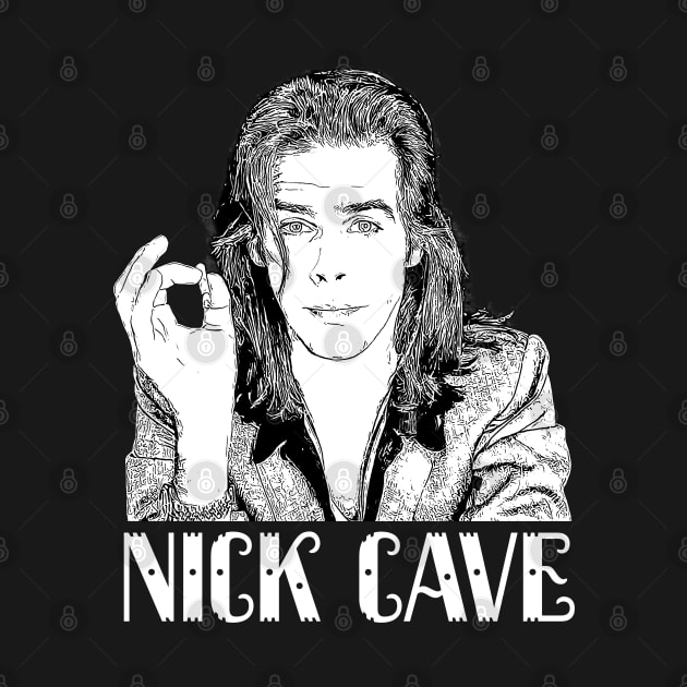 Retro Nick Cave smokes style Classic 80s by Hand And Finger