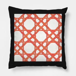 Orange lattice rattan webbing Pillow