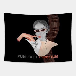 Surreal Fun Fact I Don't Care Modern Art Tapestry