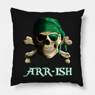 ARR-Ish Irish Pirate Saint Patricks Day Jolly Roger Pillow