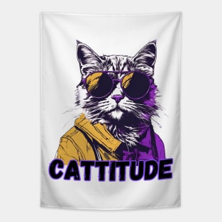 Cool Cat With A Cattitude Tapestry