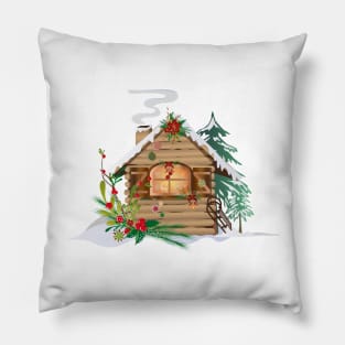 Christmas hut Pillow