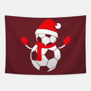 Snowman Soccer Merry Christmas Xmas Hat Tapestry