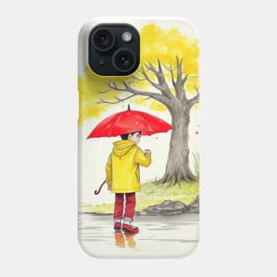 kid  playing in water puddles. Phone Case