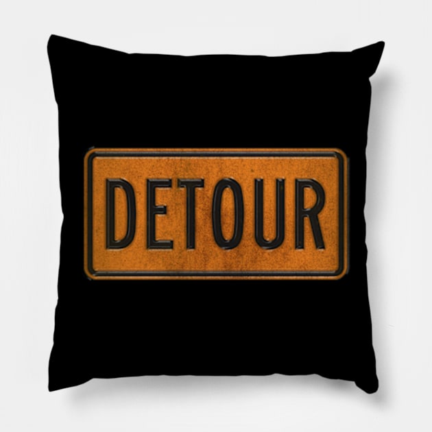 Detour Plat Sign Pillow by Pasar di Dunia