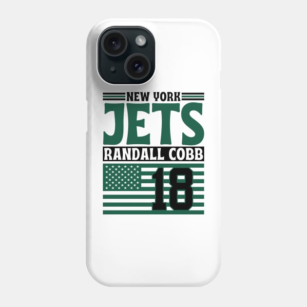 New York Jets Cobb 18 American Flag Football Phone Case by Astronaut.co