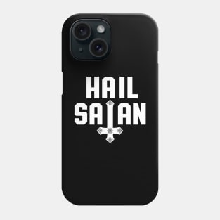 Hail Satan | White on Black | Satanic Phone Case