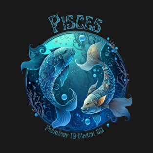 Retro PIsces Zodiac Sign T-Shirt